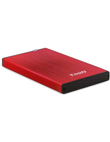 Tooq - Boîtier HDD/SDD externe 2,5" jusqu'à 9,5 mm SATA USB 3.0 - Rouge