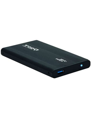 Tooq - Boîtier HDD/SDD externe 2,5" jusqu'à 9,5 mm SATA USB 3.0 - Noir