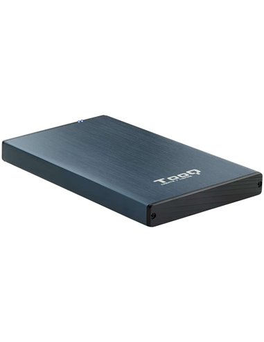 Tooq - Boîtier HDD/SDD externe 2,5" jusqu'à 9,5 mm SATA USB 3.0 - Bleu marine métallisé