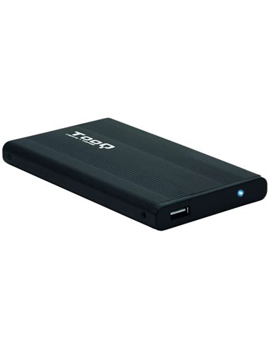 Tooq - Boîtier HDD/SDD externe 2,5" jusqu'à 9,5 mm SATA USB 2.0 - Noir