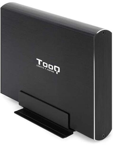 Tooq - Boîtier HDD Externe 3.5" SATA USB 3.0/3.1 Gen1 avec Support - Noir