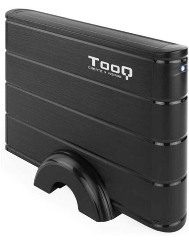 Tooq - Boîtier de disque dur externe SATA USB 3.0 3,5" avec support - Noir