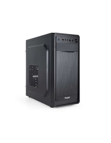 Tooq - Boîtier mi-tour ATX/MicroATX/Mini-ITX - Taille de disque prise en charge 3,5", 2,5" - USB3.0, 2.0, Audio HD - Ventilateur