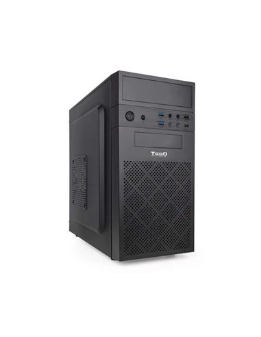 Tooq - Boîtier minitour Micro-ATX/Mini-ITX - Taille de disque prise en charge 3,5", 2,5" - USB3.0, 2.0, audio HD, lecteur de car