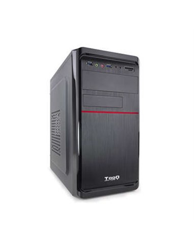 Tooq - Boîtier Micro ATX Mini Tour - Alimentation 500W - 4x HDD3.5 + 1x SDD2.5 + 1x HDD5.25 - 2x USB 3.0, SD et Micro SD - Noir