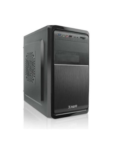 Tooq - Boitier Micro ATX Mini Tour - Alimentation 500W - 3x HDD3.5 + 1x SDD2.5 + 1x HDD5.25 - USB-2.0, USB 3.0, SD et Micro SD -