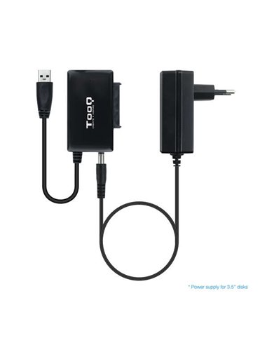 Tooq - Adaptateur USB 3.0 USB-A vers SATA pour disques durs 2,5" et 3,5 ? avec mangeoire - Couleur noire