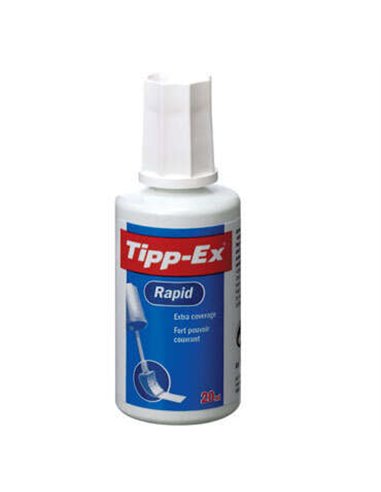 Tipp-Ex - Rapid - Liquide Correcteur 20ml - Formule Séchage Rapide - Applicateur Mousse