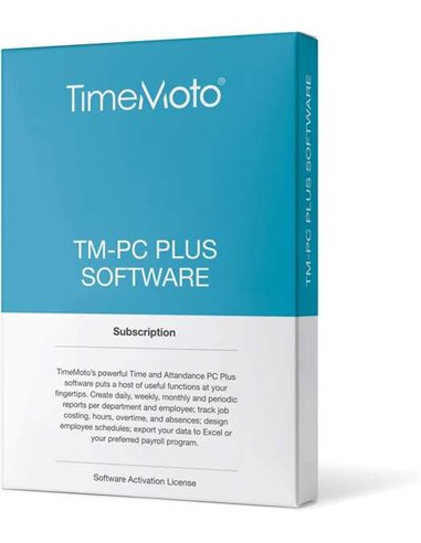 TimeMoto - PC Software Plus - pour PC - Gestion du temps et des présences - Contrôle d'accès - Rapports détaillés