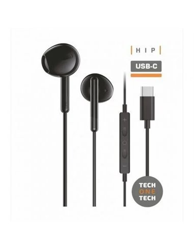 TechOneTech - ear Tech Hip Écouteurs In-Ear USB-C - Microphone Intégré - Assistant Vocal - Câble 1,20m