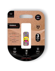 TechOneTech - Clip Tech Emoji Wink Mémoire USB 2.0 32 Go (Pendrive)