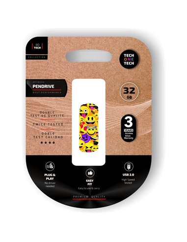 TechOneTech - Clip Tech Emoji Collage Mémoire USB 2.0 32 Go (Pendrive)