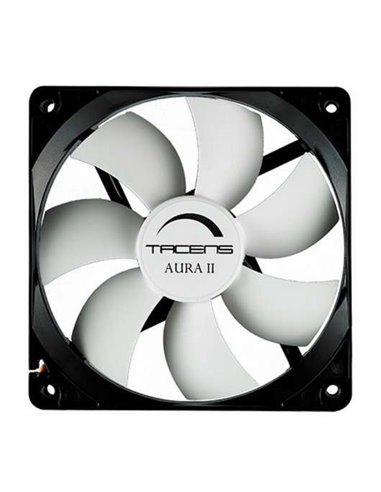 Tacens - Ventilateur Aura II 80 mm - Boîtier noir, pales blanches - Vitesse max. 1500 tr/min