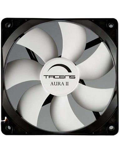 Tacens - Ventilateur Aura II 120 mm - Boîtier noir, pales blanches - Vitesse max. 1200 tr/min