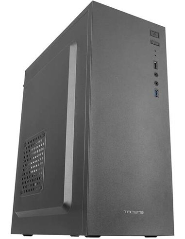 Tacens - Boîtier Alux Mid-Tower ATX, Micro ATX, Mini-ITX - Taille HDD 2,5", 3,5" - USB-A 3.1, USB-A 2.0 et Audio - 1 ventilateur