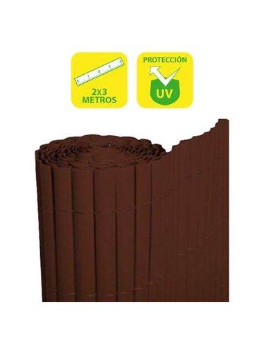 SunGarden - Haie Plastique Double Face 2x3m - Couleur Marron Foncé