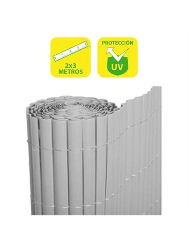 SunGarden - Haie Plastique Double Face 2x3m - Couleur Gris Clair