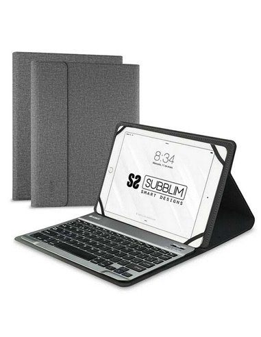 SubBlim - Clavier Bluetooth amovible - Etui universel 9-10.1" - Design ultra fin - Support réglable - Accès à toutes les fonctio