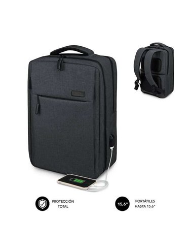 SubBlim - Sac à dos pour ordinateurs portables 15,6" - Espace rembourré pour ordinateur portable - Poche pour tablette - Organis