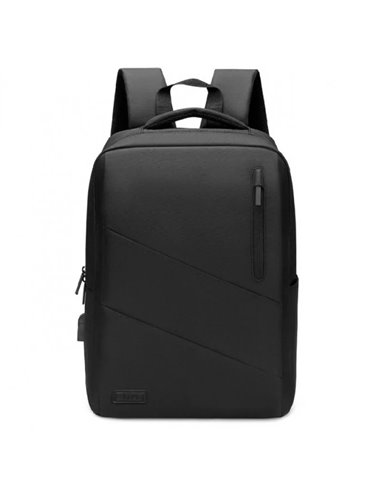 SubBlim - City Backpack Sac à dos pour ordinateur portable 15,6" - Compartiment rembourré - Résistant à l'eau - Port USB - Coule