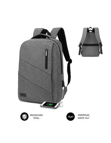 SubBlim - Sac à dos City - Pour ordinateur portable jusqu'à 15,6" - Résistant à l'eau - Design moderne et pratique - Bretelles r