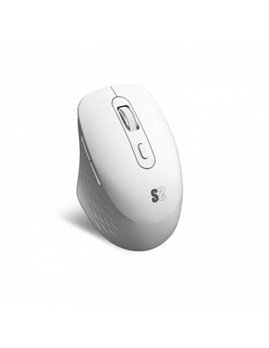 SubBlim - Souris Bluetooth sans fil Curve Ergo Dual, USB 2,4GHz 1600dpi - 5 Boutons - Utilisation droitier - Coloris Blanc