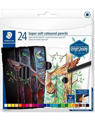 Staedtler - Super Soft 149C Paquet de 24 Crayons de Couleur - Mine Extra Douce - Couleurs Assorties