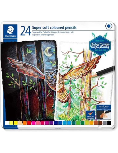 Staedtler - Super Soft 149C Paquet de 24 Crayons de Couleur - Mine Extra Douce - Couleurs Assorties