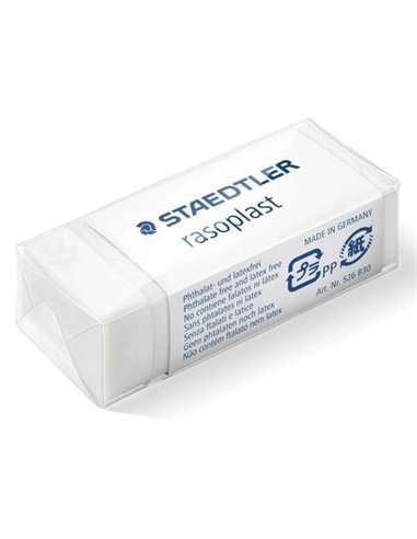 Staedtler - Gomme Rasoplast 526 B30 - Effacement de haute qualité - Déchets minimaux - Couleur blanche