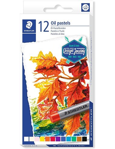 Staedtler - Pastels à l'huile 2420 Pack de 12 cires douces - Résistance à la casse - Extrêmement brillant - Couleurs assorties