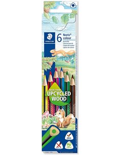 Staedtler - Noris Color 187 Lot de 6 crayons de couleur triangulaires - Résistance à la rupture - Couleurs assorties