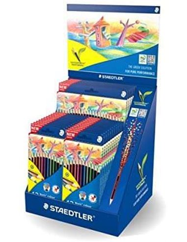 Staedtler - Présentoir Noris Color 185 avec 20 trousses de couleur - Design hexagonal - - Couleurs assorties