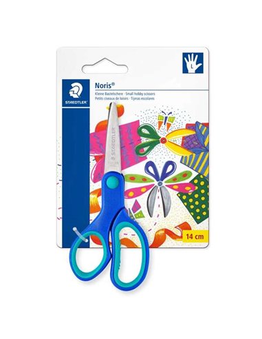 Staedtler - Ciseaux scolaires de sécurité Noris 965 pour gauchers - Prise ergonomique douce - Lames émoussées - Longueur 14 cm