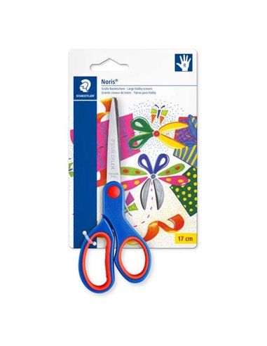 Staedtler - Ciseaux scolaires Noris 965 - Acier inoxydable - Prise ergonomique - Couleur bleu