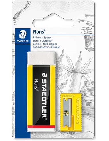 Staedtler - Noris 526 Pack de 1 Gomme Plastique + 1 Taille-Couteau Plastique