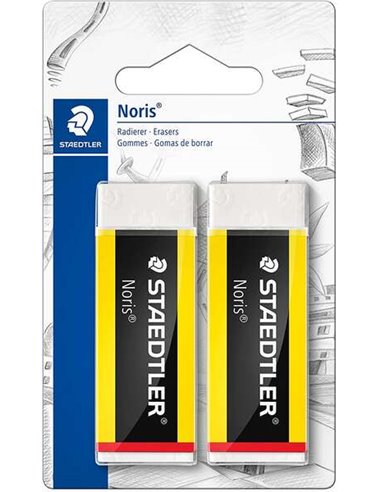 Staedtler - Gomme Noris 526 - Plastique - Haute qualité - Déchet minimum - Couleur blanche