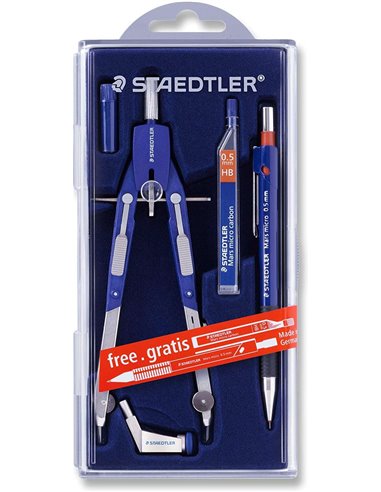 Staedtler - Boussole de précision Mars 552 - Diamètre maximum 350 mm - Boussole Rapid Aiuste - Pieds articulés - Aiguille interc