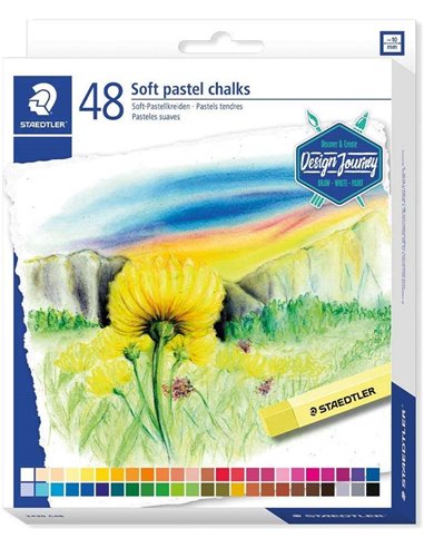 Staedtler - 2430 Pack de 48 craies pastel tendres - Excellentes pour mélanger les couleurs - Résistance à la luminosité - Couleu