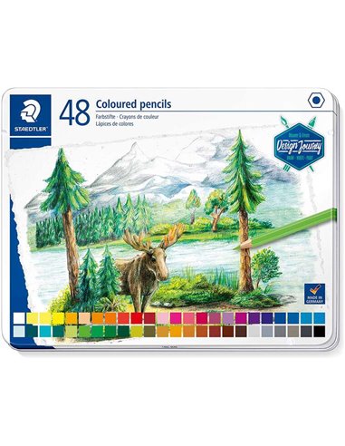 Staedtler - 146C Paquet de 48 Crayons de Couleur - Mine Souple - Couleurs Assorties