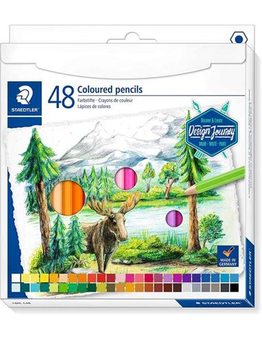 Staedtler - 146C Paquet de 48 Crayons de Couleur - Mine Souple - Couleurs Assorties