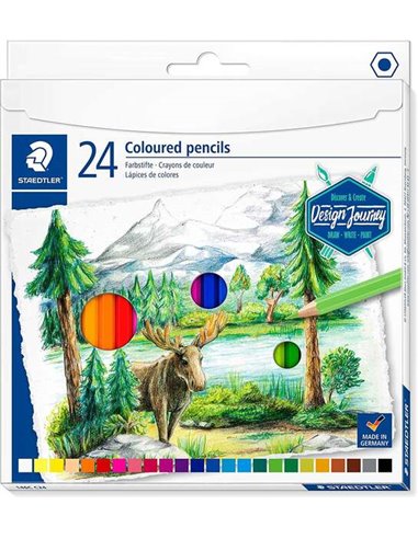 Staedtler - 146C Paquet de 24 Crayons de Couleur - Mine Souple - Couleurs Assorties