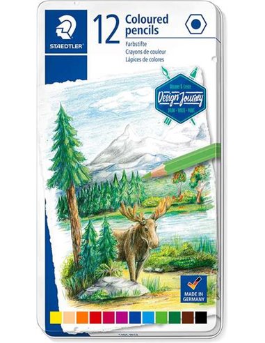 Staedtler - 146C Paquet de 12 Crayons de Couleur - Mine Souple - Couleurs Assorties