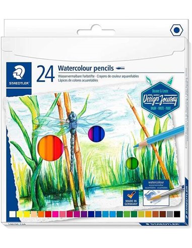 Staedtler - 146 10C Paquet de 24 crayons de couleur aquarelle - Incassables - Couleurs assorties