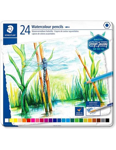 Staedtler - 146 10C Paquet de 24 crayons de couleur aquarelle - Incassables - Couleurs assorties