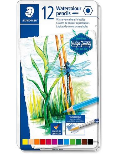 Staedtler - 146 10C Paquet de 12 Crayons de Couleur Aquarelle - Incassables - Couleurs Assorties