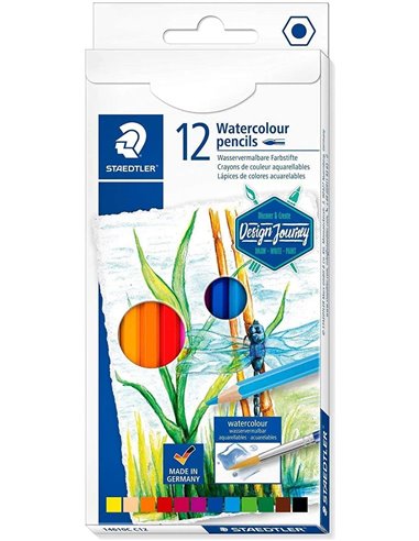 Staedtler - 146 10C Paquet de 12 Crayons de Couleur Aquarelle - Incassables - Couleurs Assorties