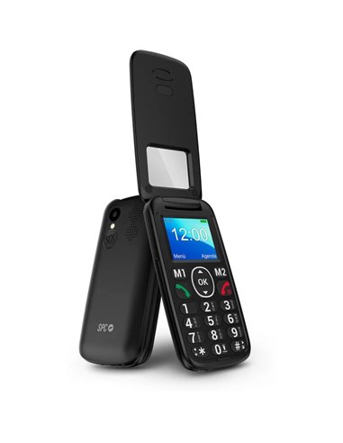 SPC - Téléphone Mobile Titan View Écran 1,77" - Adapté aux Seniors - Grandes Touches - Bouton SOS - Couleur Noir