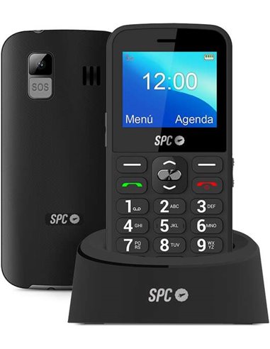 SPC - Téléphone portable pour seniors - Grandes touches et chiffres - Bouton SOS - Notifications intelligentes et sonnerie - Bas