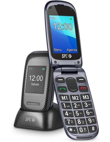 SPC - Téléphone Portable pour Seniors avec Gros Boutons - Coque et Boutons Rétroéclairés - Bouton SOS et Boutons de Numérotation