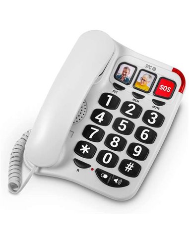 SPC - Téléphone fixe pour seniors - Touches XXL - Appels One Touch - Volume de sonnerie 93Db - Compatible avec les appareils aud